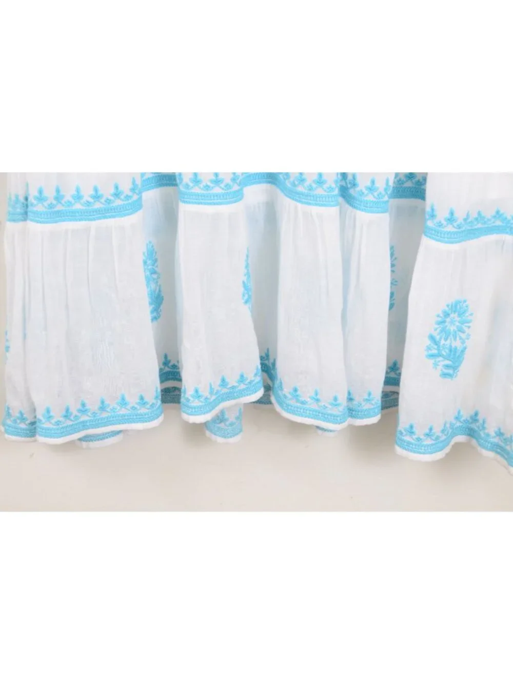 Soft Surroundings Juniper PLUS 1X Embroidery Gauze 3/4 Sleeve Dress Beach Boho - Picture 6 of 14